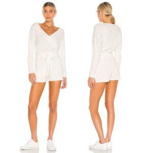 NEW Central Park West Acacia Romper Short Jumpsuit‎ Long Sleeve White Women XS